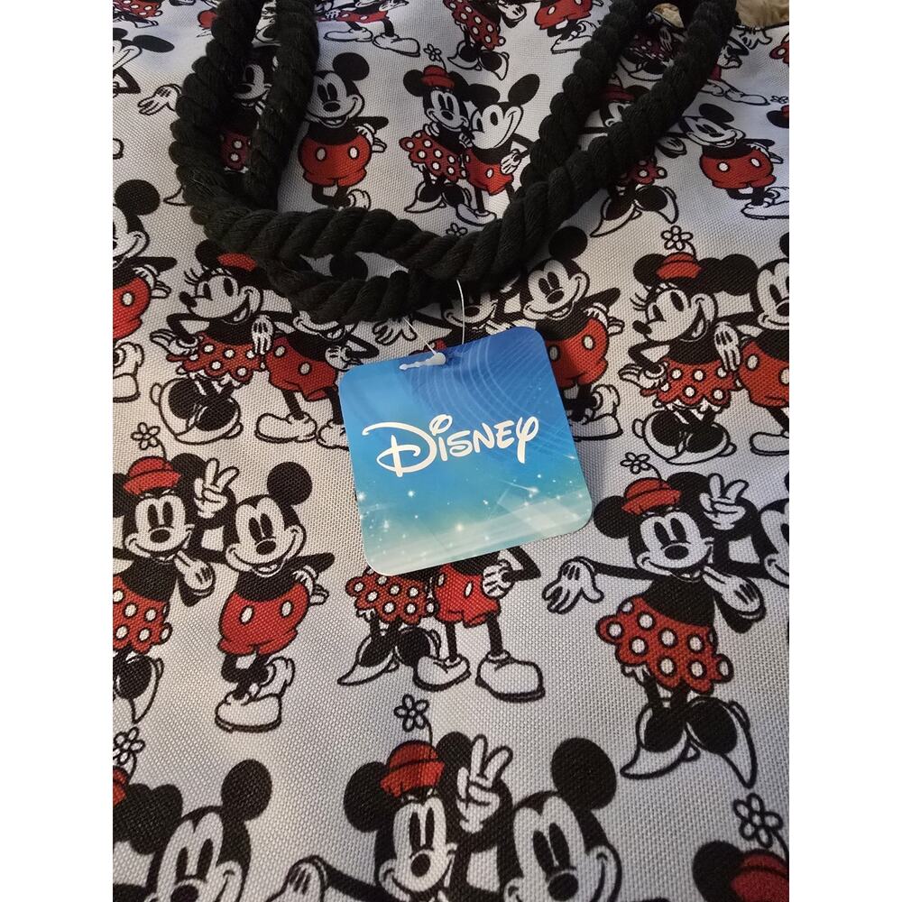 Mickey & Minnie Mouse Tote Bag Carry-On Travel Beach Women's Disney 18.5x14" - Picture 3 of 5